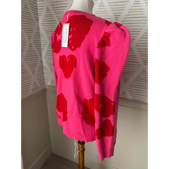NWT Crosby by Mollie Burch XL Bixby Pink and Red Lightweight Knit Sweater - Picture 8 of 10